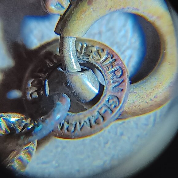 Vintage Green Glass Cameo Iridescent Necklace Goldtone Filigree & Rhinestones - Picture 16 of 16